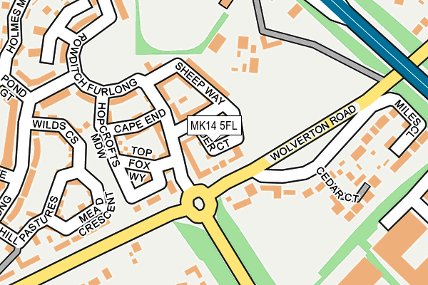 MK14 5FL map - OS OpenMap – Local (Ordnance Survey) MK14 5FL map - OS OpenMap – Local (Ordnance Survey)