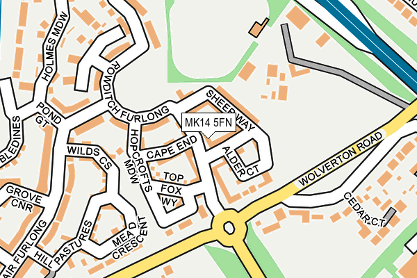 MK14 5FN map - OS OpenMap – Local (Ordnance Survey) MK14 5FN map - OS OpenMap – Local (Ordnance Survey)