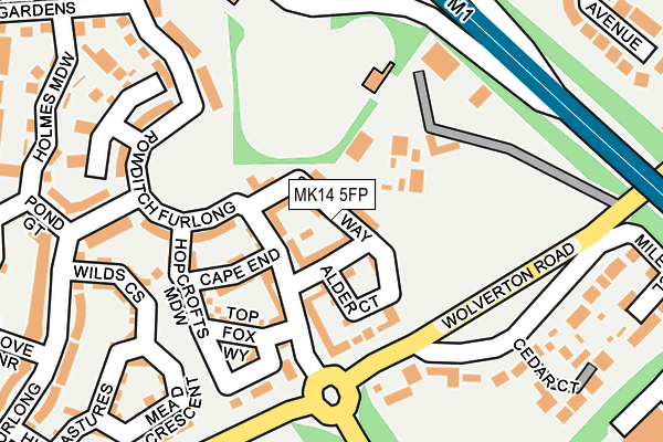 MK14 5FP map - OS OpenMap – Local (Ordnance Survey) MK14 5FP map - OS OpenMap – Local (Ordnance Survey)