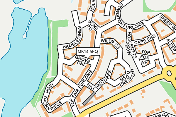 MK14 5FQ map - OS OpenMap – Local (Ordnance Survey) MK14 5FQ map - OS OpenMap – Local (Ordnance Survey)