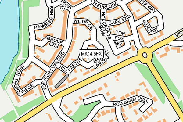 MK14 5FX map - OS OpenMap – Local (Ordnance Survey) MK14 5FX map - OS OpenMap – Local (Ordnance Survey)
