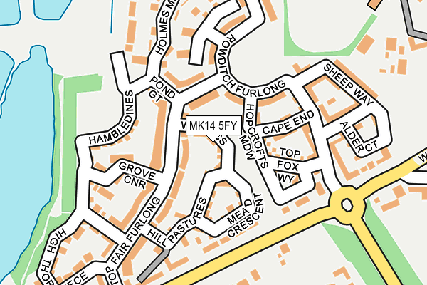 MK14 5FY map - OS OpenMap – Local (Ordnance Survey) MK14 5FY map - OS OpenMap – Local (Ordnance Survey)