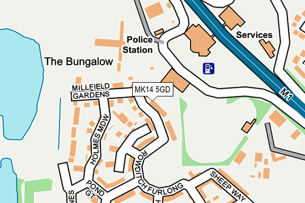 MK14 5GD map - OS OpenMap – Local (Ordnance Survey) MK14 5GD map - OS OpenMap – Local (Ordnance Survey)