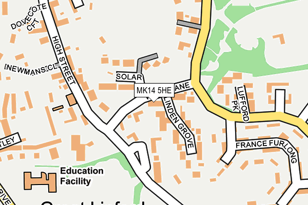 MK14 5HE map - OS OpenMap – Local (Ordnance Survey) MK14 5HE map - OS OpenMap – Local (Ordnance Survey)