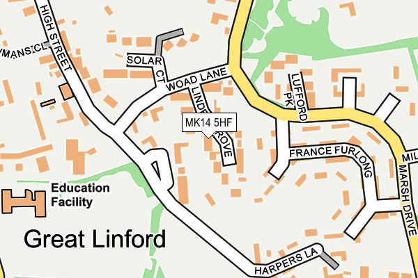 MK14 5HF map - OS OpenMap – Local (Ordnance Survey) MK14 5HF map - OS OpenMap – Local (Ordnance Survey)