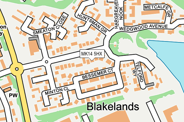 MK14 5HX map - OS OpenMap – Local (Ordnance Survey) MK14 5HX map - OS OpenMap – Local (Ordnance Survey)