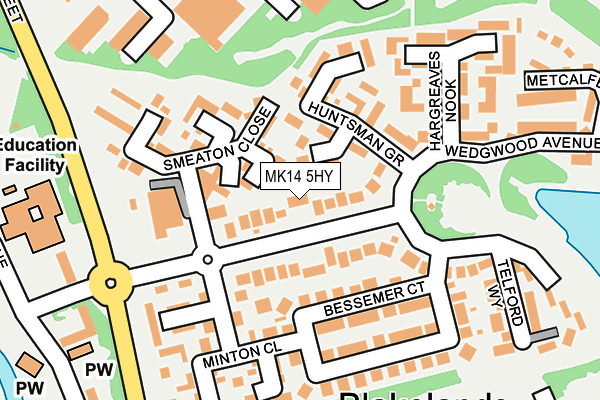 MK14 5HY map - OS OpenMap – Local (Ordnance Survey) MK14 5HY map - OS OpenMap – Local (Ordnance Survey)