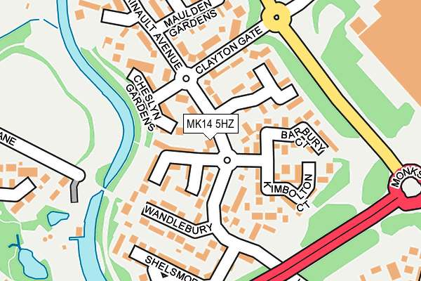 MK14 5HZ map - OS OpenMap – Local (Ordnance Survey) MK14 5HZ map - OS OpenMap – Local (Ordnance Survey)