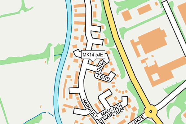 MK14 5JE map - OS OpenMap – Local (Ordnance Survey) MK14 5JE map - OS OpenMap – Local (Ordnance Survey)