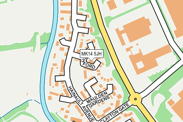 MK14 5JH map - OS OpenMap – Local (Ordnance Survey) MK14 5JH map - OS OpenMap – Local (Ordnance Survey)