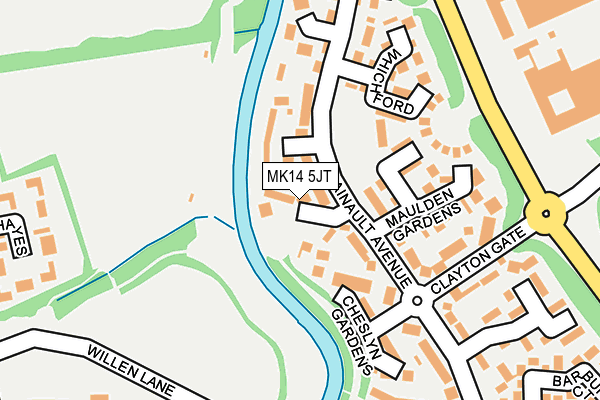 MK14 5JT map - OS OpenMap – Local (Ordnance Survey) MK14 5JT map - OS OpenMap – Local (Ordnance Survey)