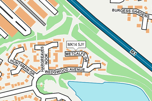 MK14 5JY map - OS OpenMap – Local (Ordnance Survey) MK14 5JY map - OS OpenMap – Local (Ordnance Survey)