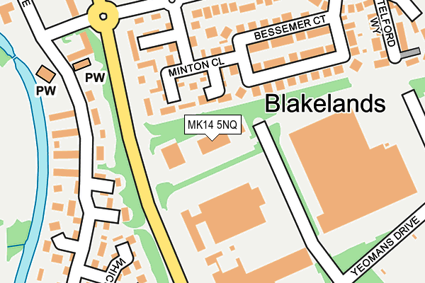 MK14 5NQ map - OS OpenMap – Local (Ordnance Survey) MK14 5NQ map - OS OpenMap – Local (Ordnance Survey)