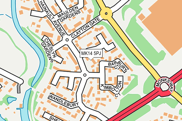 MK14 5PJ map - OS OpenMap – Local (Ordnance Survey) MK14 5PJ map - OS OpenMap – Local (Ordnance Survey)