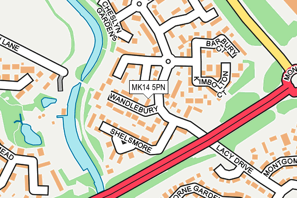 MK14 5PN map - OS OpenMap – Local (Ordnance Survey) MK14 5PN map - OS OpenMap – Local (Ordnance Survey)