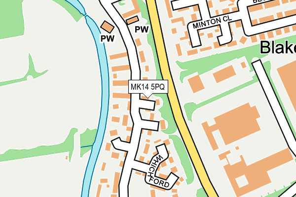 MK14 5PQ map - OS OpenMap – Local (Ordnance Survey) MK14 5PQ map - OS OpenMap – Local (Ordnance Survey)