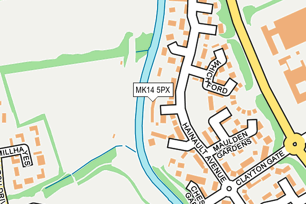 MK14 5PX map - OS OpenMap – Local (Ordnance Survey) MK14 5PX map - OS OpenMap – Local (Ordnance Survey)