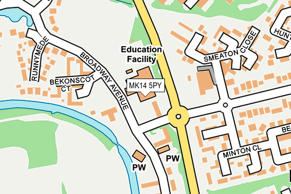 MK14 5PY map - OS OpenMap – Local (Ordnance Survey) MK14 5PY map - OS OpenMap – Local (Ordnance Survey)