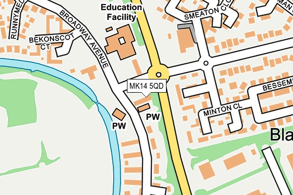 MK14 5QD map - OS OpenMap – Local (Ordnance Survey) MK14 5QD map - OS OpenMap – Local (Ordnance Survey)