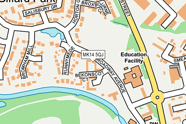 MK14 5QJ map - OS OpenMap – Local (Ordnance Survey)