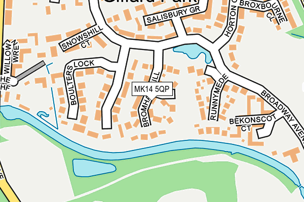 MK14 5QP map - OS OpenMap – Local (Ordnance Survey) MK14 5QP map - OS OpenMap – Local (Ordnance Survey)