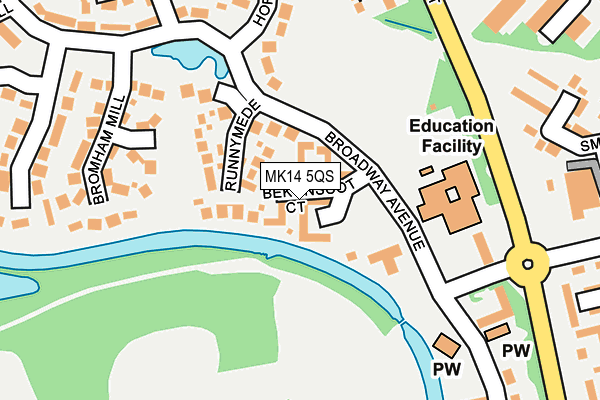 MK14 5QS map - OS OpenMap – Local (Ordnance Survey) MK14 5QS map - OS OpenMap – Local (Ordnance Survey)