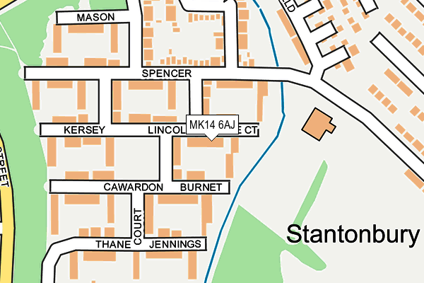MK14 6AJ map - OS OpenMap – Local (Ordnance Survey) MK14 6AJ map - OS OpenMap – Local (Ordnance Survey)