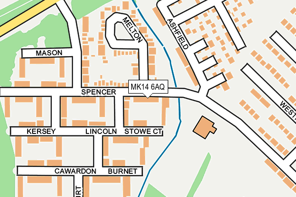 MK14 6AQ map - OS OpenMap – Local (Ordnance Survey) MK14 6AQ map - OS OpenMap – Local (Ordnance Survey)