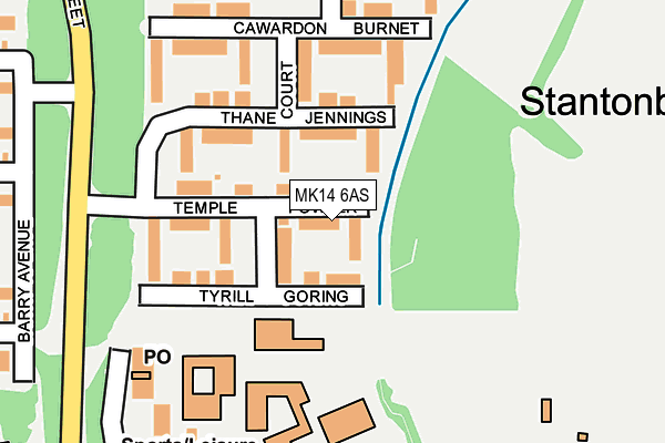 MK14 6AS map - OS OpenMap – Local (Ordnance Survey)