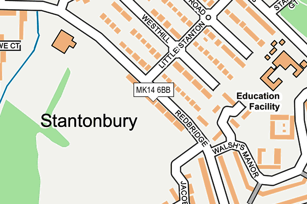 MK14 6BB map - OS OpenMap – Local (Ordnance Survey) MK14 6BB map - OS OpenMap – Local (Ordnance Survey)