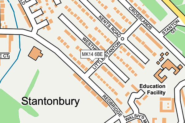 MK14 6BE map - OS OpenMap – Local (Ordnance Survey)