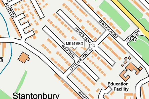 MK14 6BG map - OS OpenMap – Local (Ordnance Survey) MK14 6BG map - OS OpenMap – Local (Ordnance Survey)