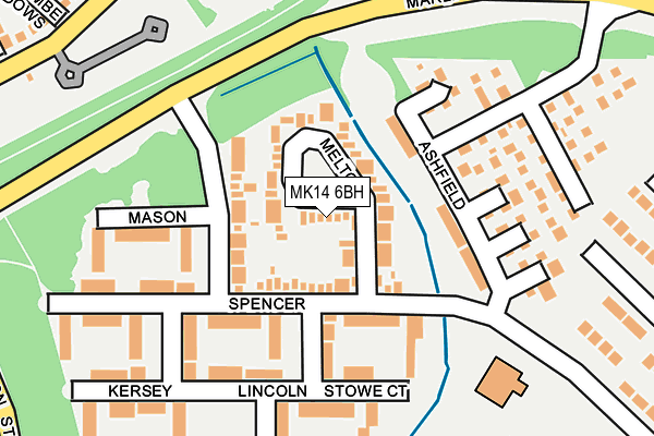 MK14 6BH map - OS OpenMap – Local (Ordnance Survey)