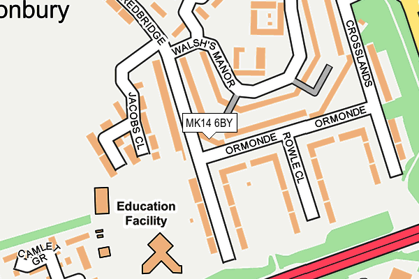 MK14 6BY map - OS OpenMap – Local (Ordnance Survey) MK14 6BY map - OS OpenMap – Local (Ordnance Survey)