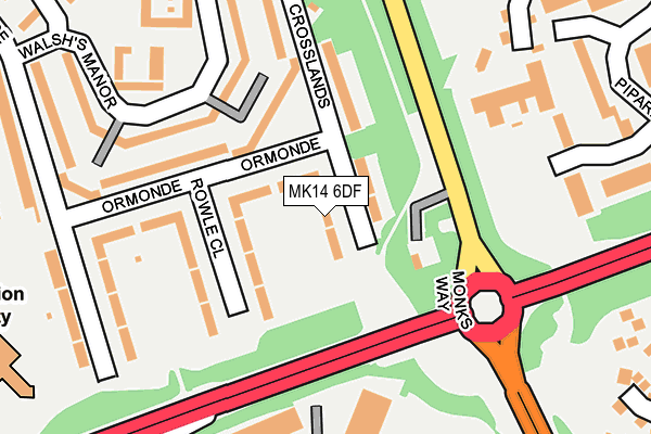 MK14 6DF map - OS OpenMap – Local (Ordnance Survey) MK14 6DF map - OS OpenMap – Local (Ordnance Survey)