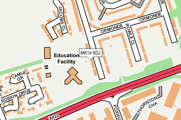 MK14 6DJ map - OS OpenMap – Local (Ordnance Survey) MK14 6DJ map - OS OpenMap – Local (Ordnance Survey)