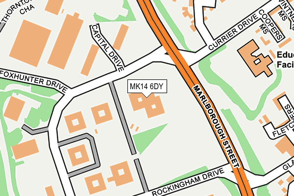 MK14 6DY map - OS OpenMap – Local (Ordnance Survey) MK14 6DY map - OS OpenMap – Local (Ordnance Survey)