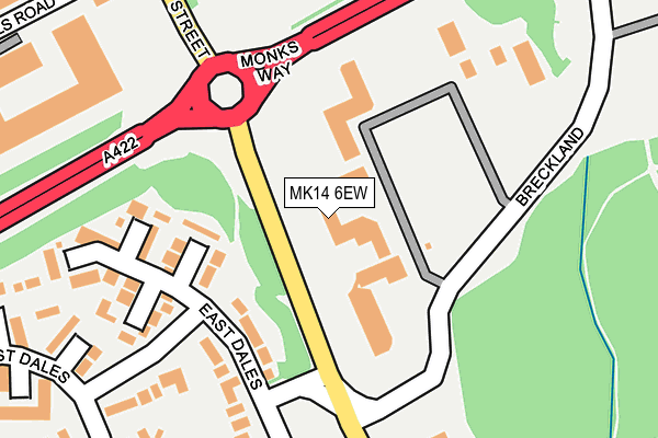 MK14 6EW map - OS OpenMap – Local (Ordnance Survey) MK14 6EW map - OS OpenMap – Local (Ordnance Survey)