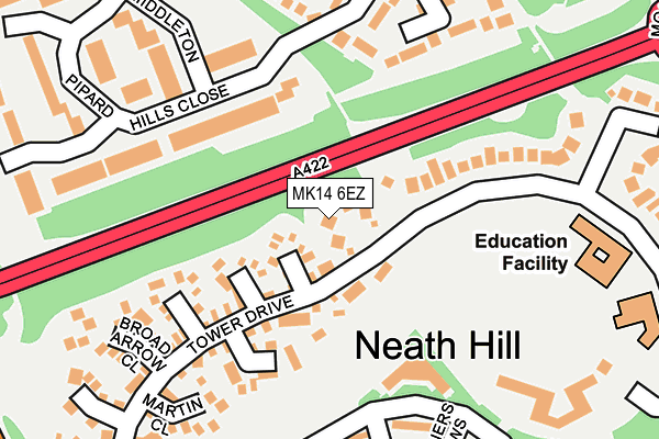 MK14 6EZ map - OS OpenMap – Local (Ordnance Survey) MK14 6EZ map - OS OpenMap – Local (Ordnance Survey)