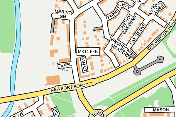 MK14 6FB map - OS OpenMap – Local (Ordnance Survey) MK14 6FB map - OS OpenMap – Local (Ordnance Survey)