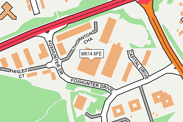 MK14 6FE map - OS OpenMap – Local (Ordnance Survey) MK14 6FE map - OS OpenMap – Local (Ordnance Survey)
