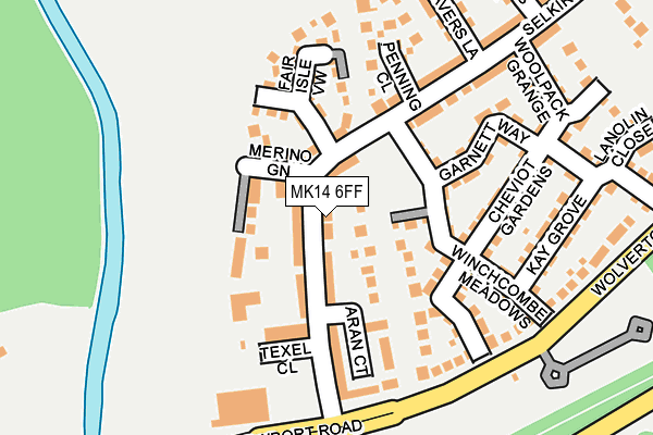 MK14 6FF map - OS OpenMap – Local (Ordnance Survey) MK14 6FF map - OS OpenMap – Local (Ordnance Survey)