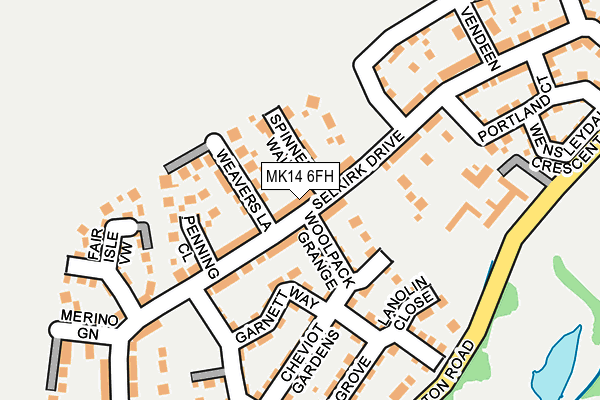MK14 6FH map - OS OpenMap – Local (Ordnance Survey) MK14 6FH map - OS OpenMap – Local (Ordnance Survey)