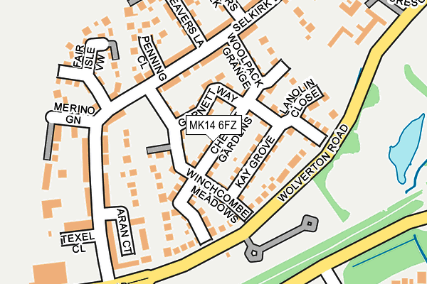MK14 6FZ map - OS OpenMap – Local (Ordnance Survey) MK14 6FZ map - OS OpenMap – Local (Ordnance Survey)