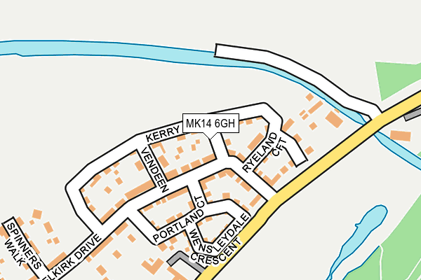 MK14 6GH map - OS OpenMap – Local (Ordnance Survey) MK14 6GH map - OS OpenMap – Local (Ordnance Survey)