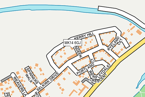 MK14 6GJ map - OS OpenMap – Local (Ordnance Survey) MK14 6GJ map - OS OpenMap – Local (Ordnance Survey)