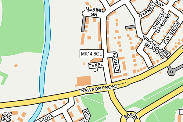 MK14 6GL map - OS OpenMap – Local (Ordnance Survey) MK14 6GL map - OS OpenMap – Local (Ordnance Survey)