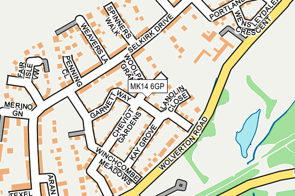 MK14 6GP map - OS OpenMap – Local (Ordnance Survey) MK14 6GP map - OS OpenMap – Local (Ordnance Survey)