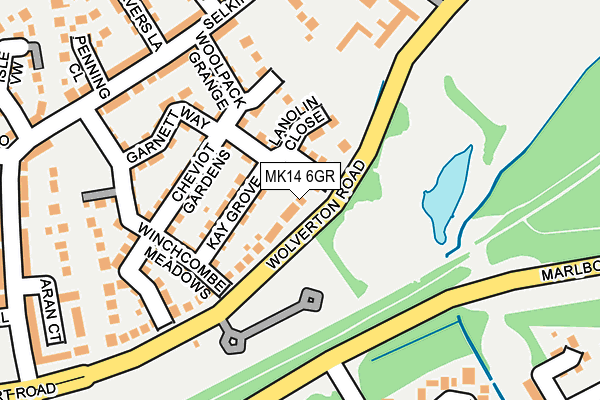 MK14 6GR map - OS OpenMap – Local (Ordnance Survey) MK14 6GR map - OS OpenMap – Local (Ordnance Survey)