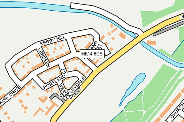 MK14 6GS map - OS OpenMap – Local (Ordnance Survey) MK14 6GS map - OS OpenMap – Local (Ordnance Survey)